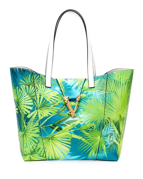 versace jungle print tote bag|Versace women's shopping bags.